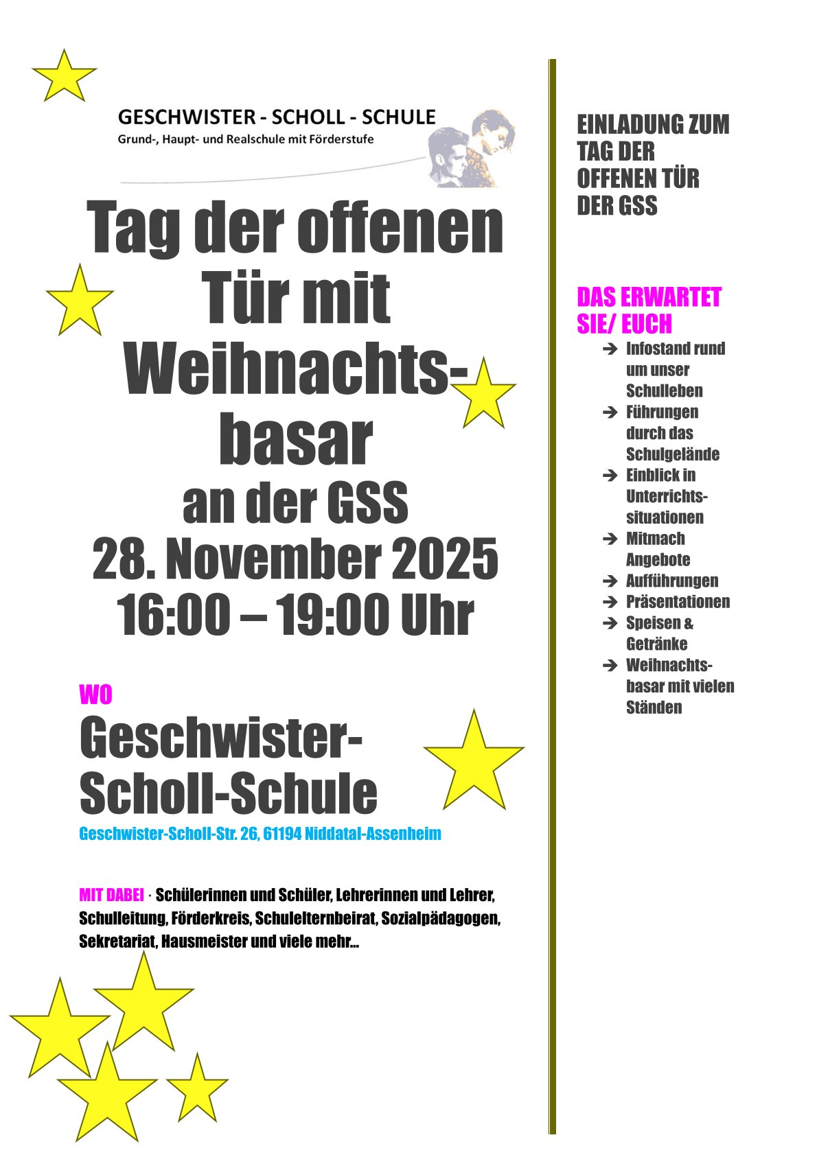 Tag der offenen Tür mit Weihnachtsbasar