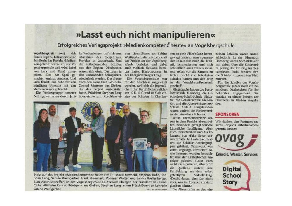 Medienkompetenz heute - Artikel aus der Wetterauer Zeitung